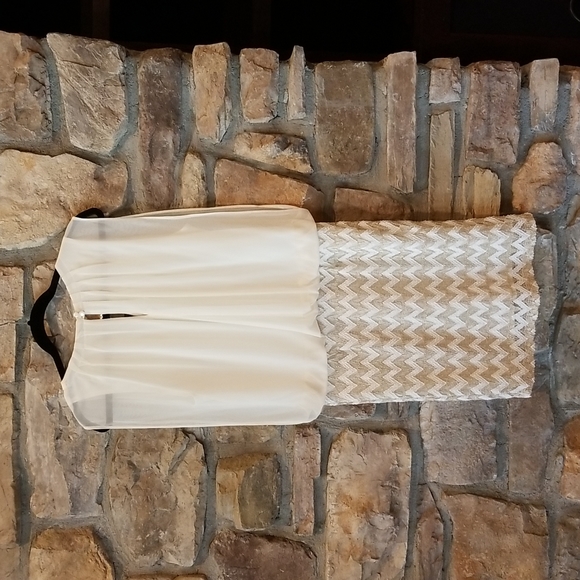 Gold & Cream Bloused Dress ♥ - Picture 4 of 5